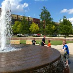 playing in the city fountain (it was over 100 people!!)