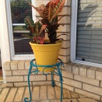 Teal plant stand